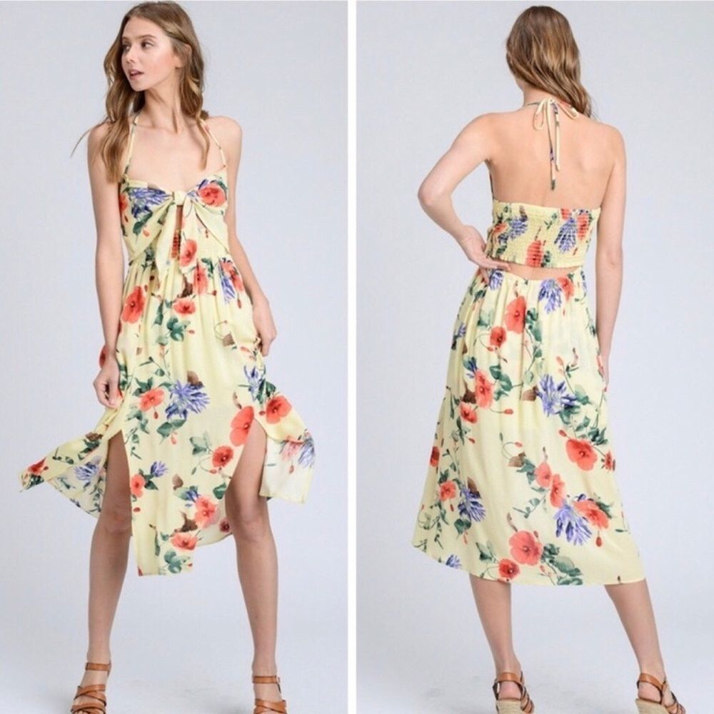 Floral Tie Front Dress